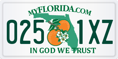 FL license plate 0251XZ
