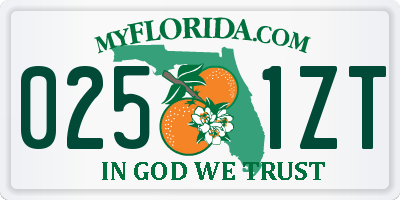 FL license plate 0251ZT