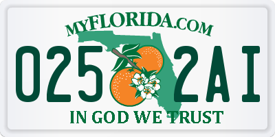 FL license plate 0252AI