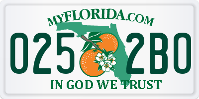 FL license plate 0252BO