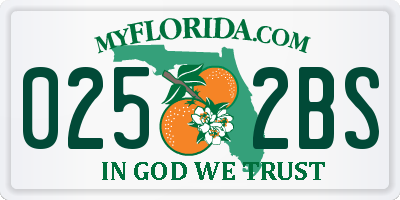 FL license plate 0252BS