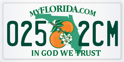 FL license plate 0252CM