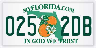 FL license plate 0252DB