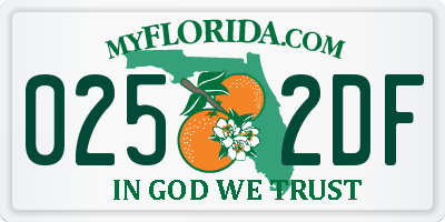 FL license plate 0252DF