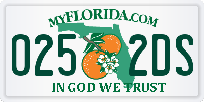 FL license plate 0252DS