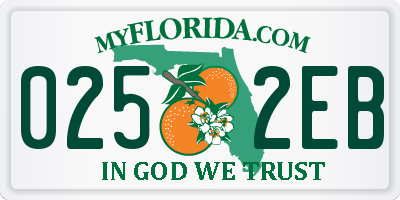 FL license plate 0252EB