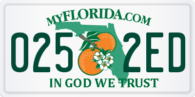 FL license plate 0252ED