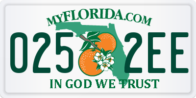 FL license plate 0252EE