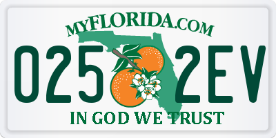 FL license plate 0252EV
