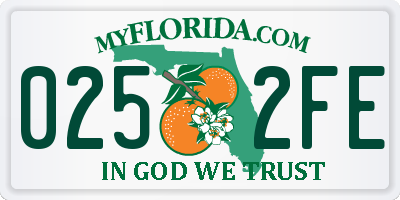 FL license plate 0252FE