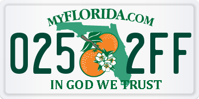 FL license plate 0252FF