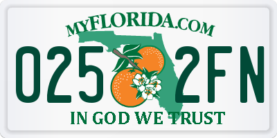 FL license plate 0252FN