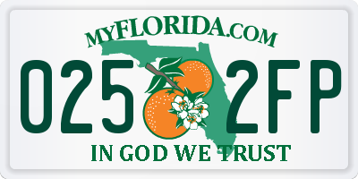 FL license plate 0252FP