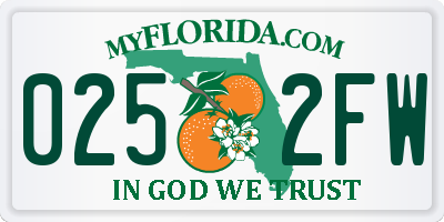 FL license plate 0252FW