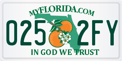 FL license plate 0252FY