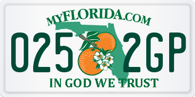 FL license plate 0252GP
