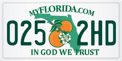 FL license plate 0252HD
