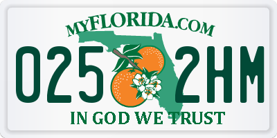 FL license plate 0252HM