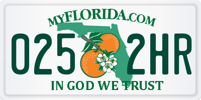 FL license plate 0252HR