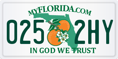 FL license plate 0252HY