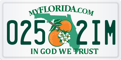 FL license plate 0252IM