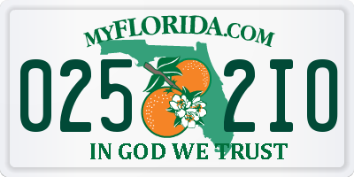FL license plate 0252IO