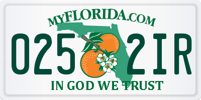 FL license plate 0252IR
