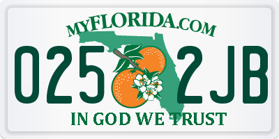 FL license plate 0252JB