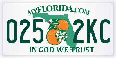 FL license plate 0252KC