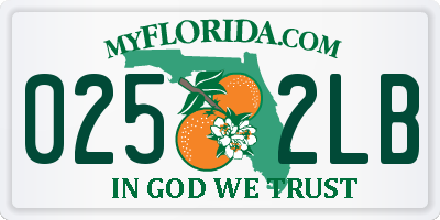 FL license plate 0252LB