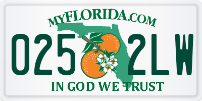 FL license plate 0252LW