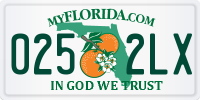 FL license plate 0252LX
