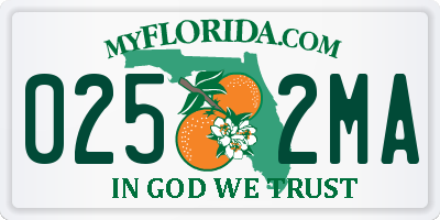 FL license plate 0252MA