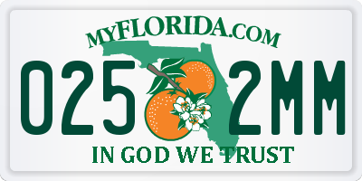 FL license plate 0252MM