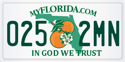 FL license plate 0252MN