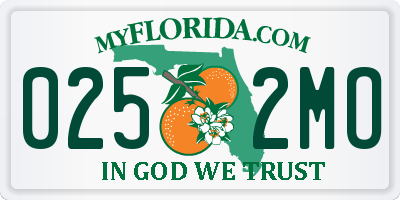FL license plate 0252MO