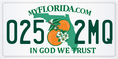 FL license plate 0252MQ