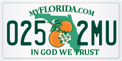 FL license plate 0252MU