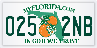 FL license plate 0252NB