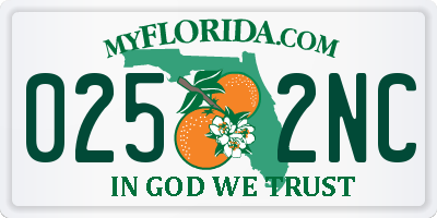 FL license plate 0252NC