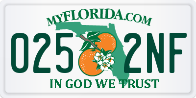 FL license plate 0252NF