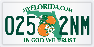 FL license plate 0252NM