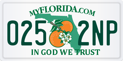 FL license plate 0252NP