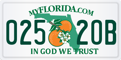 FL license plate 0252OB