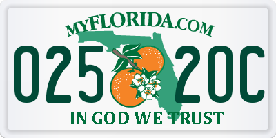 FL license plate 0252OC
