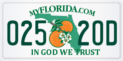 FL license plate 0252OD