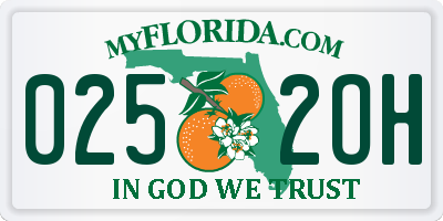 FL license plate 0252OH