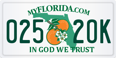 FL license plate 0252OK