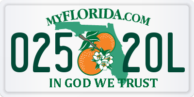 FL license plate 0252OL