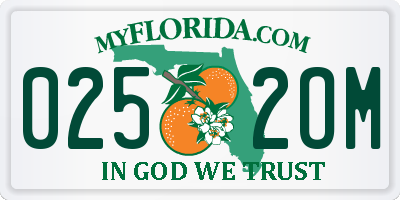 FL license plate 0252OM